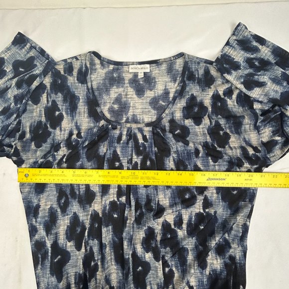 Fashion Bug Blouse Women Medium Sheer Tunic Top Blue Scoop Neck Lightweight - Picture 10 of 15